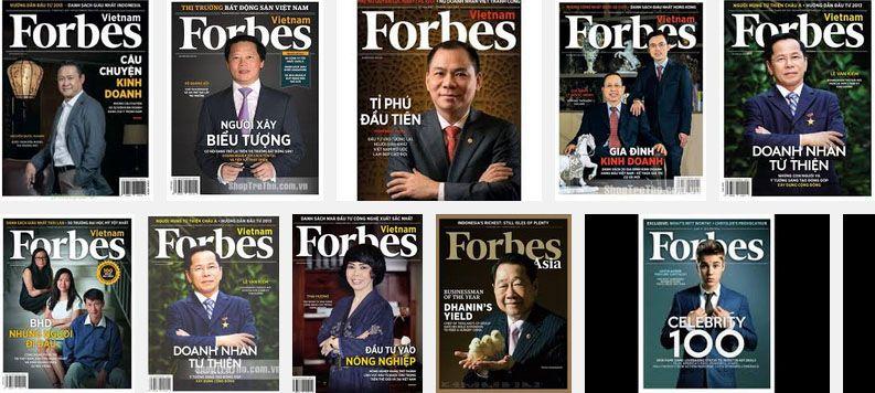 Một vài mẫu tạp chí Forbes Việt Nam đã ra mắt